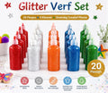 Glitterverf voor kinderen 20 flesjes in 5 kleuren